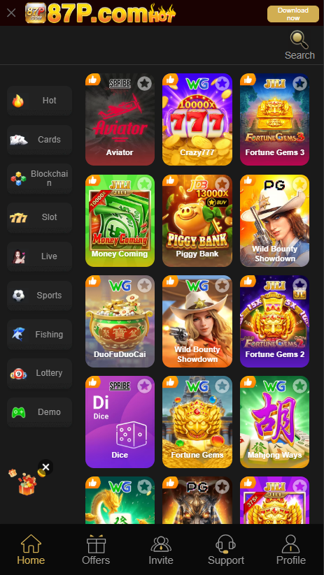 87p game apk Home Screen