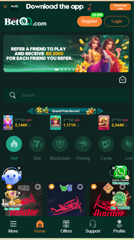 Betqq Game Home Screen