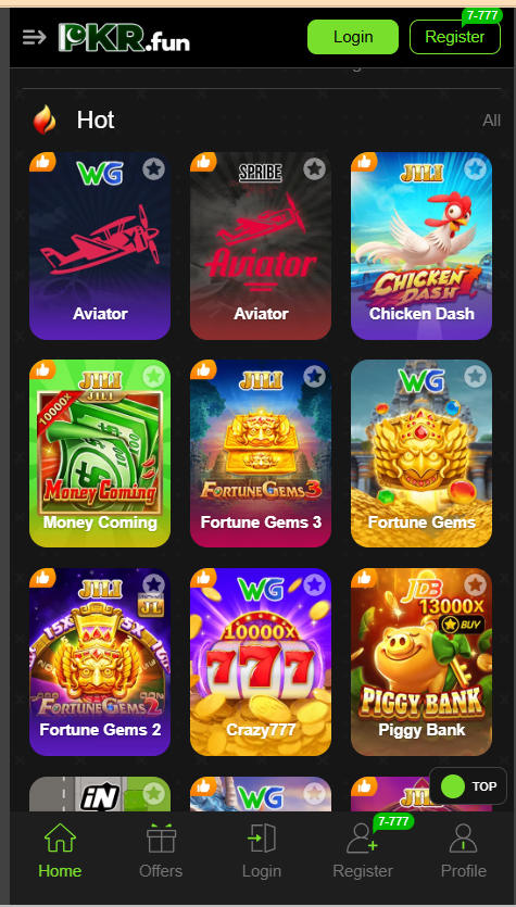 Pkr Fun APK Home Screen