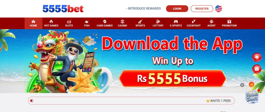 5555Bet Game Home Screen
